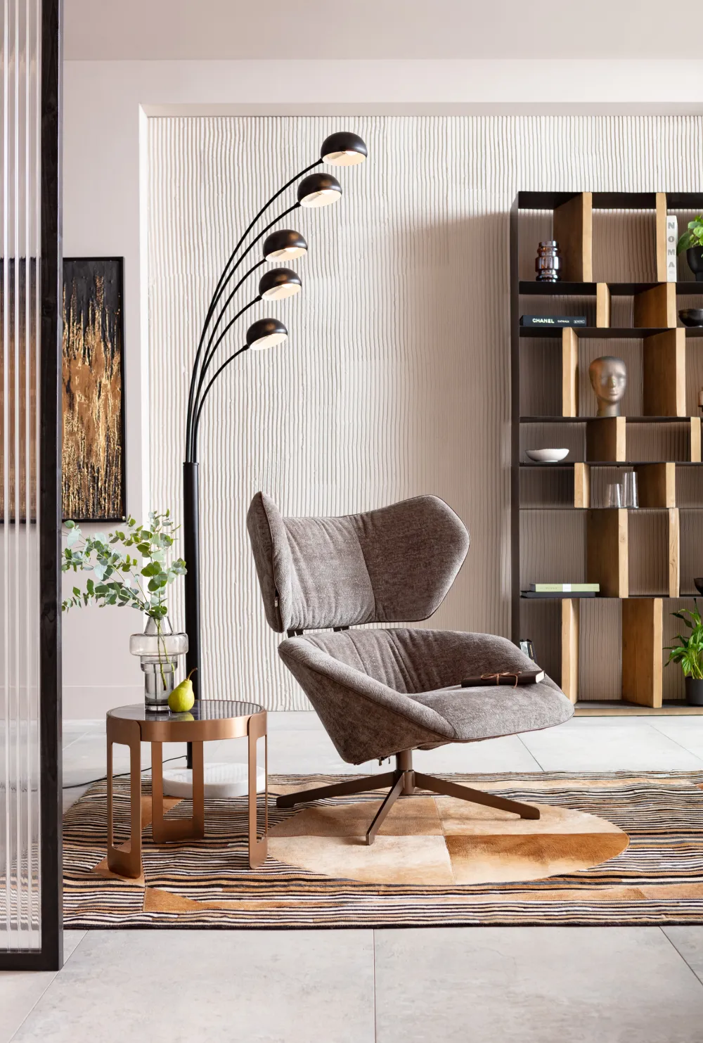 KARE Design Lattiavalaisimet*Five Fingers Lattiavalaisin, Matta Musta