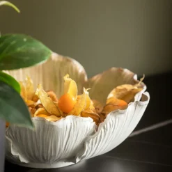 KARE Design Kulhot*Flower Bloom Deco Kulko, Kerma/kulta Ø20cm