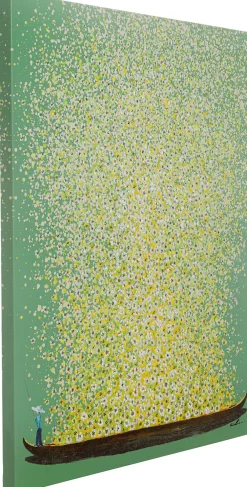 KARE Design Taulut*Flower Boat Canvas Taulu - Vihreä, Keltainen 80x100cm