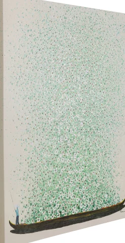 KARE Design Taulut*Flower Boat Canvas Taulu - Beige, Vihreä 80x100cm