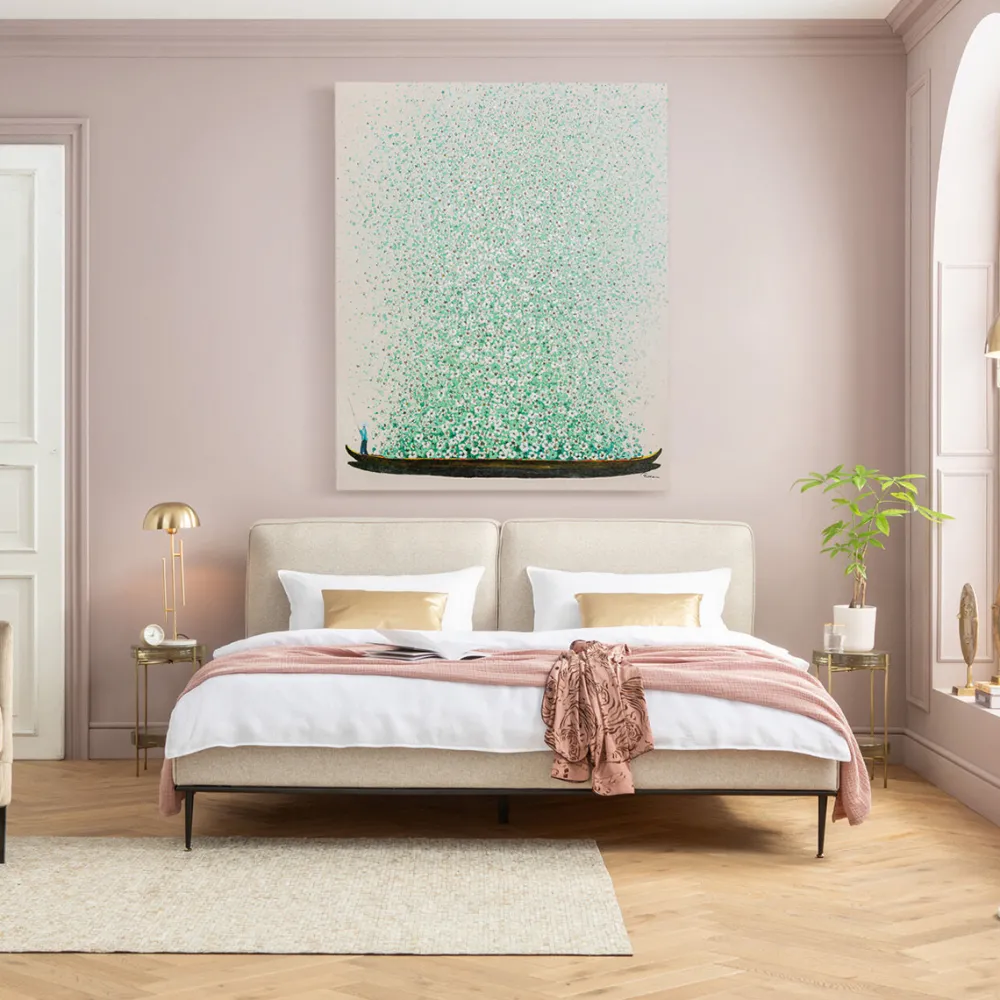 KARE Design Taulut|Olohuone*Flower Boat Canvas Taulu - Beige, Vihreä 120x160cm