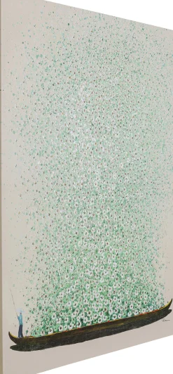 KARE Design Taulut|Olohuone*Flower Boat Canvas Taulu - Beige, Vihreä 120x160cm