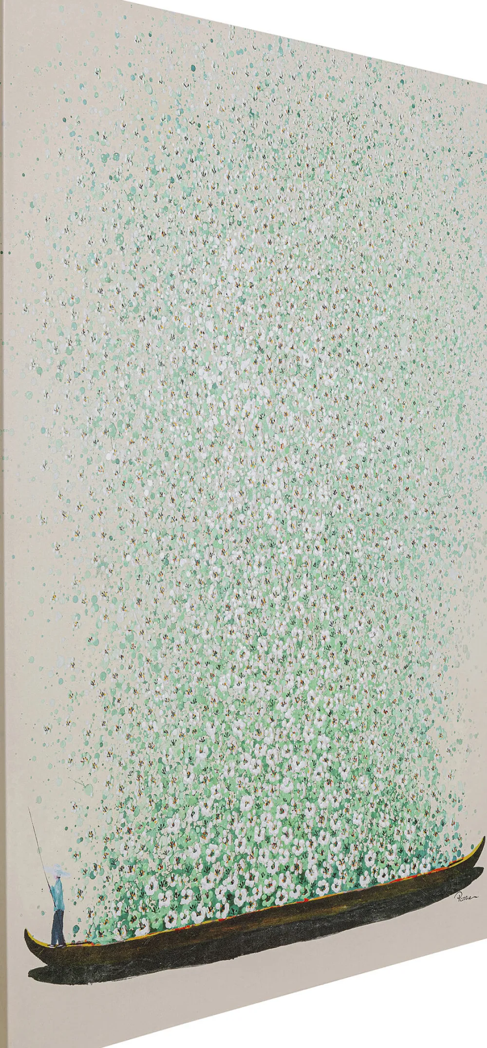 KARE Design Taulut|Olohuone*Flower Boat Canvas Taulu - Beige, Vihreä 120x160cm