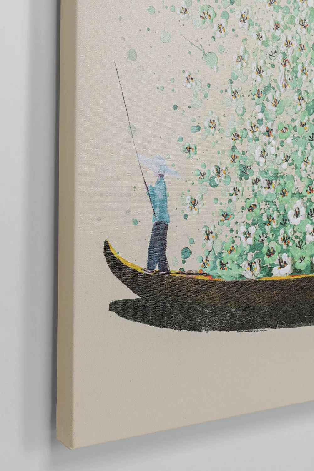 KARE Design Taulut|Olohuone*Flower Boat Canvas Taulu - Beige, Vihreä 120x160cm