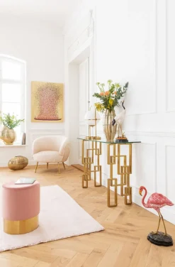 KARE Design Taulut|Olohuone*Flower Boat Taulu Kulta/pinkki 80x100cm