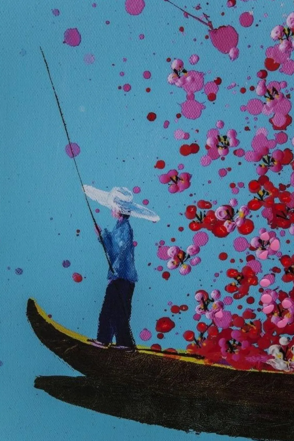 KARE Design Taulut*Flower Boat Taulu Sininen/pinkki 120x160cm