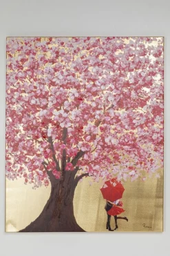 KARE Design Taulut*Flower Couple Taulu, Kulta-pinkki 80x100cm