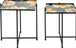 KARE Design Sohvapöydät*Flowers Garden Square Sivupöytä (2/Setti)