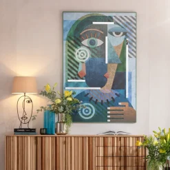 KARE Design Taulut|Olohuone*Geometric Woman Taulu - Monivärinen, 100x150cm