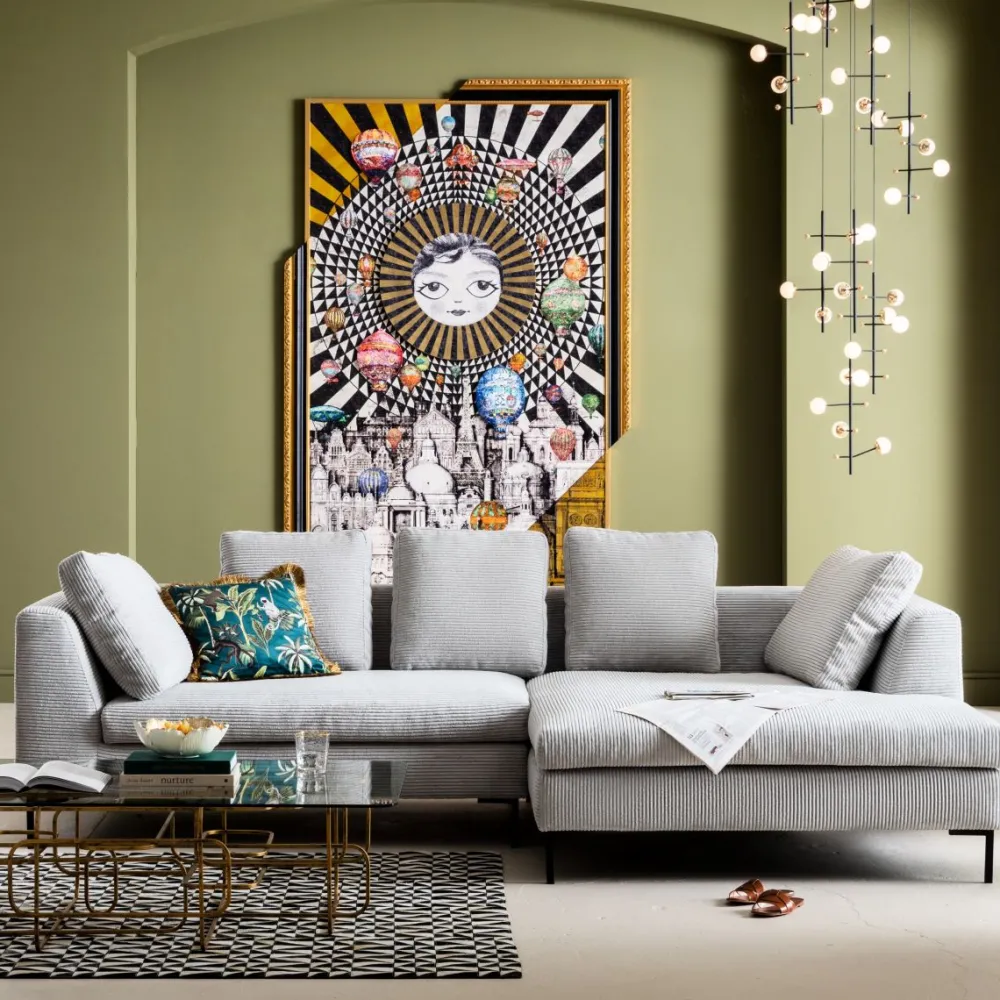 KARE Design Kulmasohvat*Gianni Cord Kulmasohva, Harmaa, Oikea