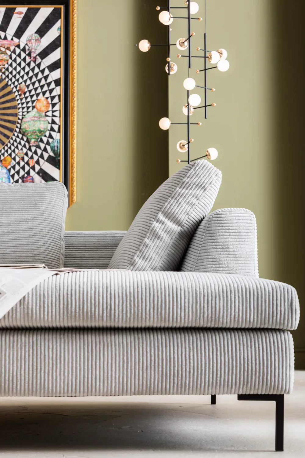 KARE Design Kulmasohvat*Gianni Cord Kulmasohva, Harmaa, Oikea