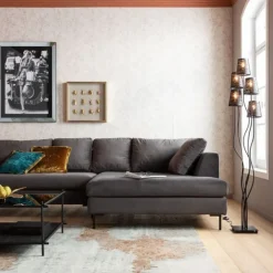 KARE Design Kulmasohvat*Gianni Velvet Kulmasohva - Harmaa, Musta, Oikea