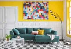 KARE Design Olohuone|Kulmasohvat*Gianni Velvet Kulmasohva - Tummanvihreä, Musta, Oikea