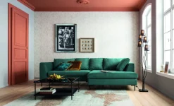 KARE Design Olohuone|Kulmasohvat*Gianni Velvet Kulmasohva - Tummanvihreä, Musta, Oikea