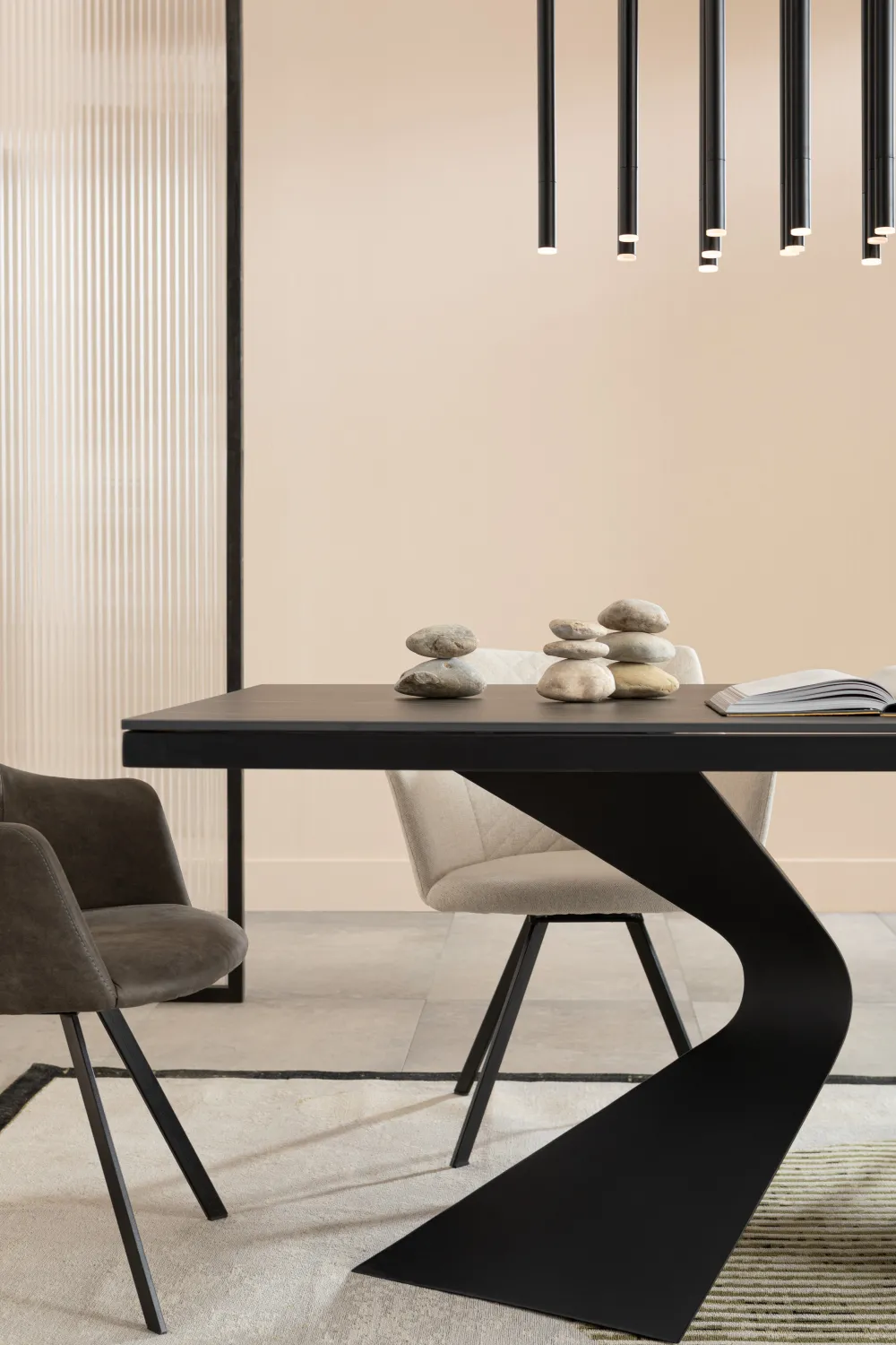 KARE Design Pöydät*Gloria Black Pöytä - Keraaminen Pöytälevy, Musta 200x100cm