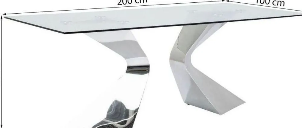 KARE Design Pöydät*Gloria Pöytä, Kromi 100x200cm