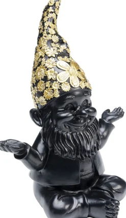 KARE Design Koriste-Esineet*Gnome Meditation Tonttu Koriste-esine, Musta/kulta 19cm
