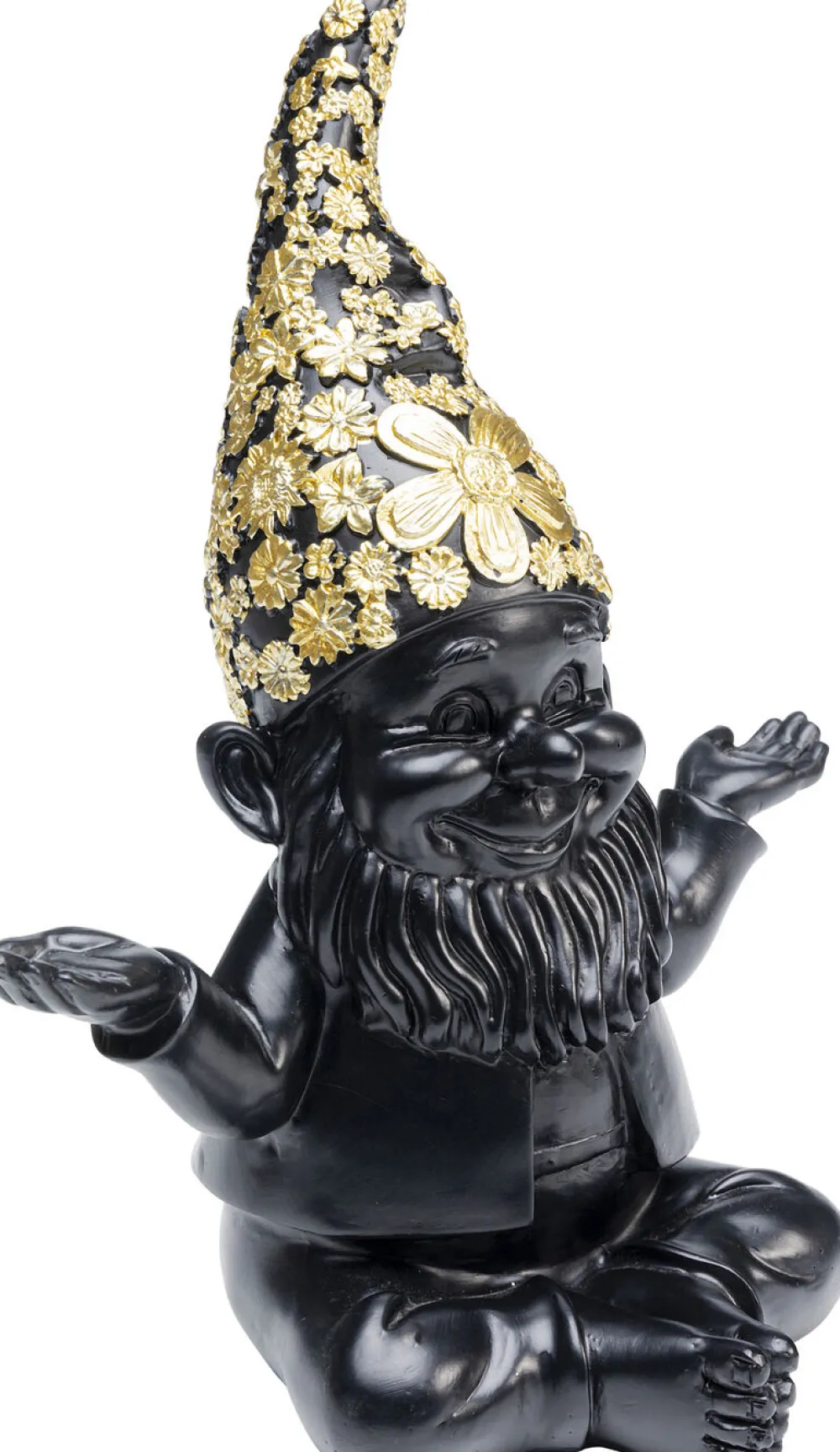 KARE Design Koriste-Esineet*Gnome Meditation Tonttu Koriste-esine, Musta/kulta 19cm