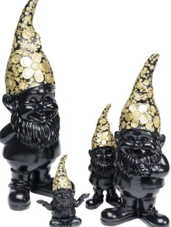 KARE Design Koriste-Esineet*Gnome Meditation Tonttu Koriste-esine, Musta/kulta 19cm