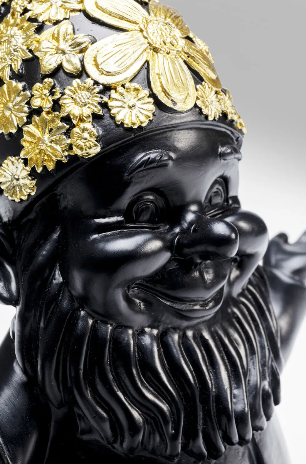 KARE Design Koriste-Esineet*Gnome Meditation Tonttu Koriste-esine, Musta/kulta 19cm