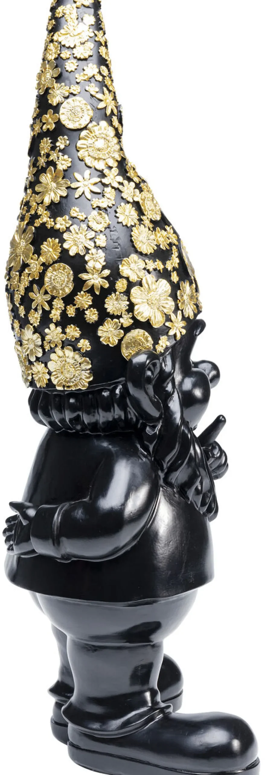 KARE Design Koriste-Esineet*Gnome Standing Tonttu Koriste-esine, Musta/kulta 46cm