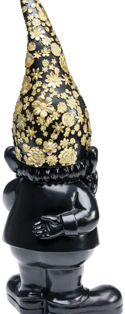 KARE Design Koriste-Esineet*Gnome Standing Tonttu Koriste-esine, Musta/kulta 46cm