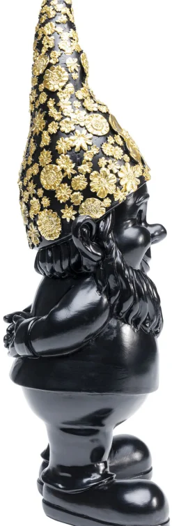 KARE Design Koriste-Esineet*Gnome Standing Tonttu Koriste-esine, Musta/kulta 30cm