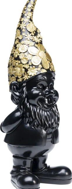 KARE Design Koriste-Esineet*Gnome Standing Tonttu Koriste-esine, Musta/kulta 61cm
