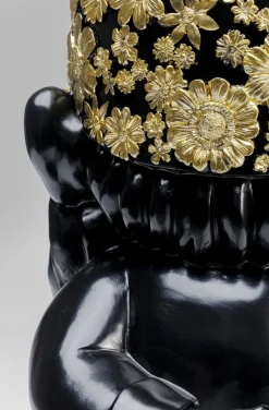 KARE Design Koriste-Esineet*Gnome Standing Tonttu Koriste-esine, Musta/kulta 61cm