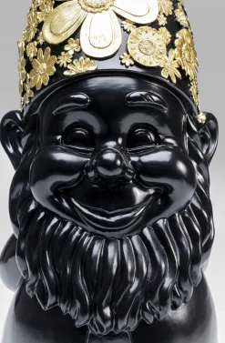 KARE Design Koriste-Esineet*Gnome Standing Tonttu Koriste-esine, Musta/kulta 61cm