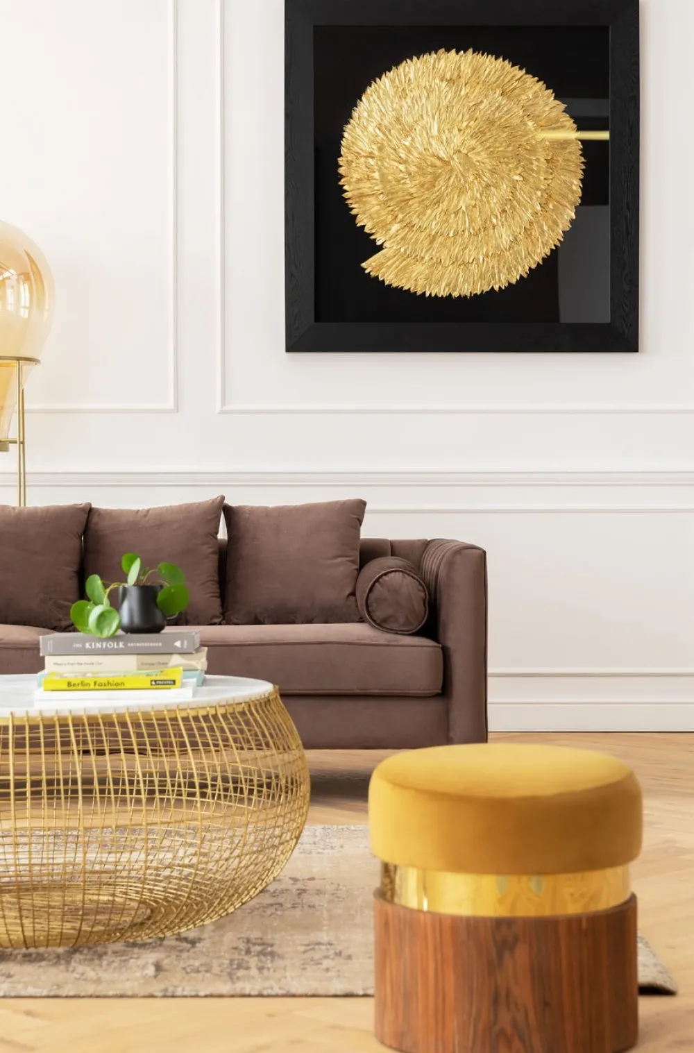 KARE Design Seinäkoristeet*Golden Snail Etana Seinä-koriste, Taulu, Kulta 120x120cm