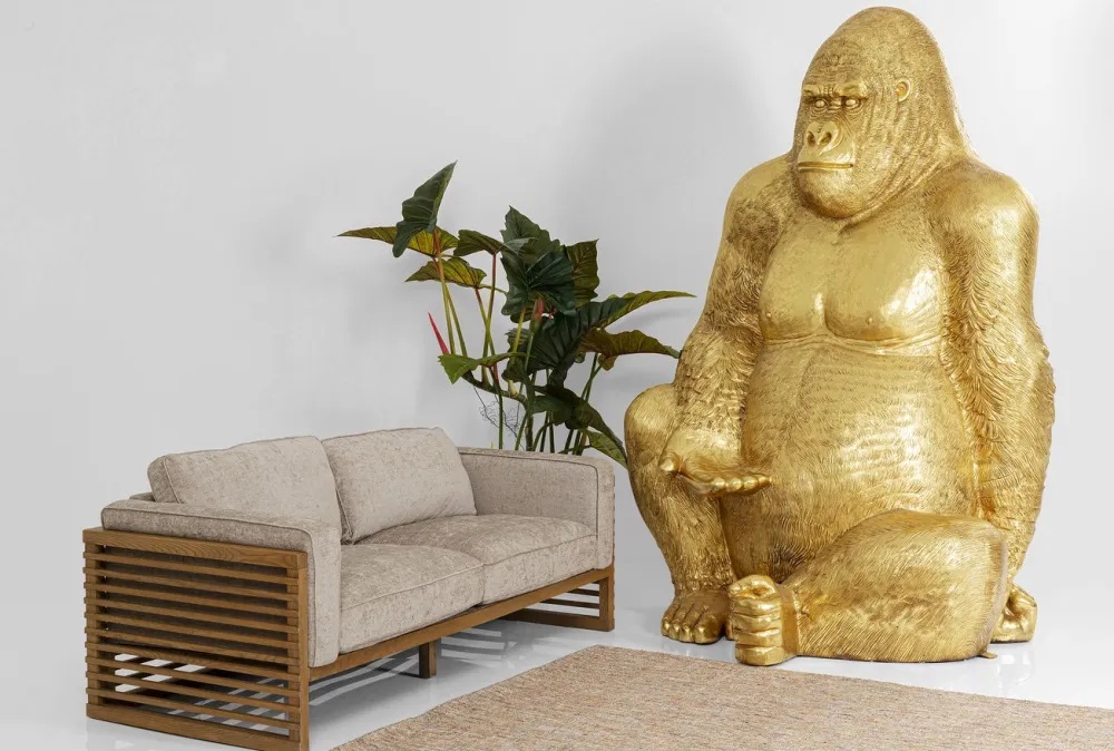 KARE Design Jalalliset Koriste-Esineet*Gorilla Gold XXL Koriste-esine, Patsas 249cm