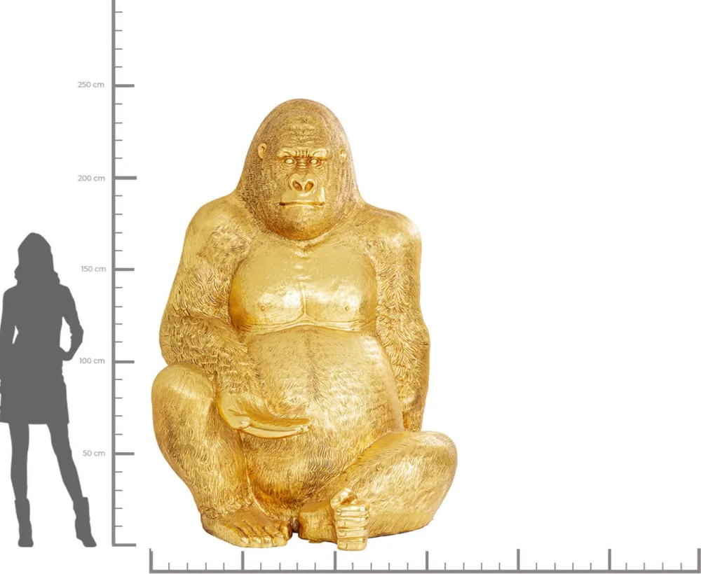 KARE Design Jalalliset Koriste-Esineet*Gorilla Gold XXL Koriste-esine, Patsas 249cm