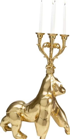 KARE Design Lyhdyt|Kynttilänjalat*Gorilla Kynttilänjalka, Kulta 71cm