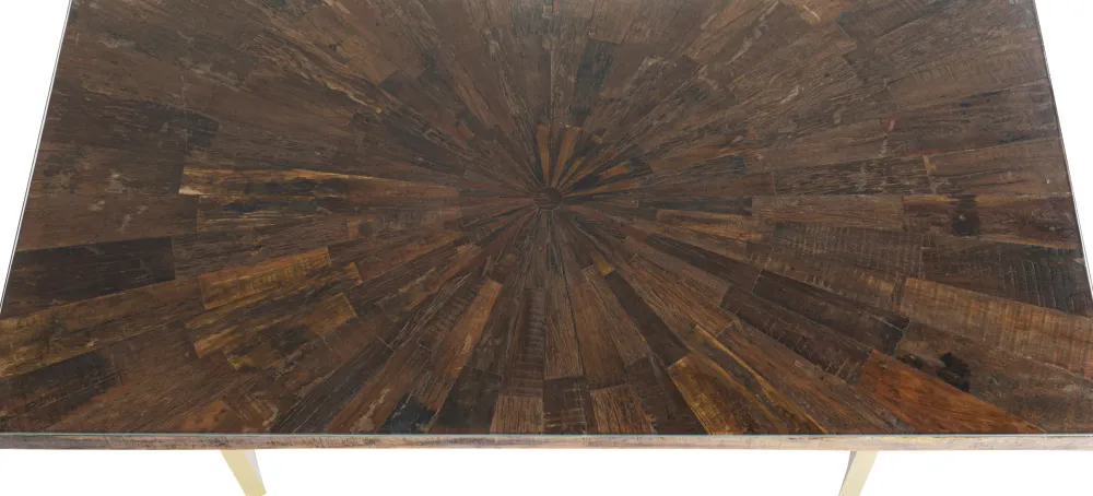 KARE Design Pöydät*Harmony Oho Conley, Kulta, Kierrätyspuu Mango, Lasi 180x90cm