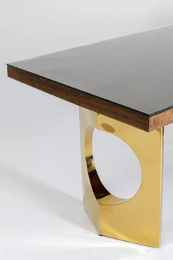 KARE Design Pöydät*Harmony Oho Conley, Kulta, Kierrätyspuu Mango, Lasi 180x90cm