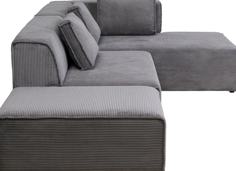 KARE Design Olohuone|Kulmasohvat*Infinity Ottomane Kulmasohva, Vakosametti, Harmaa, Oikea