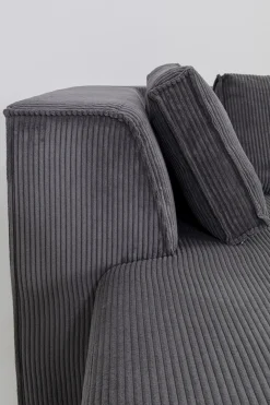 KARE Design Kulmasohvat*Infinity Ottomane Kulmasohva, Vakosametti, Harmaa, Vasen