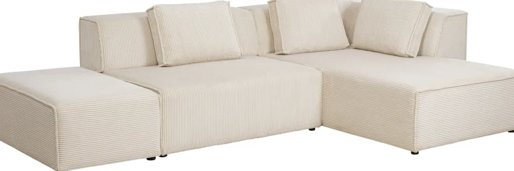 KARE Design Olohuone|Kulmasohvat*Infinity Ottomane Kulmasohva, Vakosametti, Kerma, Oikea