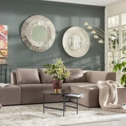 KARE Design Olohuone|Kulmasohvat*Infinity Velvet Kulmasohva, Taupe, Oikea