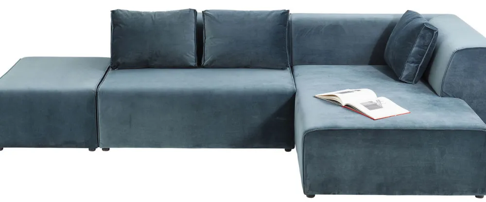 KARE Design Sohvat|Moduulisohvat*Infinity Velvet Kulmasohva, Ocean, Oikea