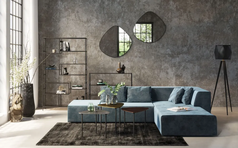 KARE Design Sohvat|Moduulisohvat*Infinity Velvet Kulmasohva, Ocean, Oikea