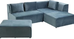 KARE Design Sohvat|Moduulisohvat*Infinity Velvet Kulmasohva, Ocean, Oikea