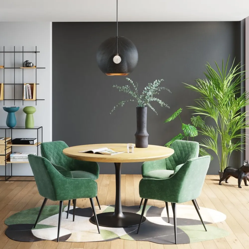 KARE Design Pöydät*Invitation Pyöreä Pöytä Tammi/musta Ø120cm