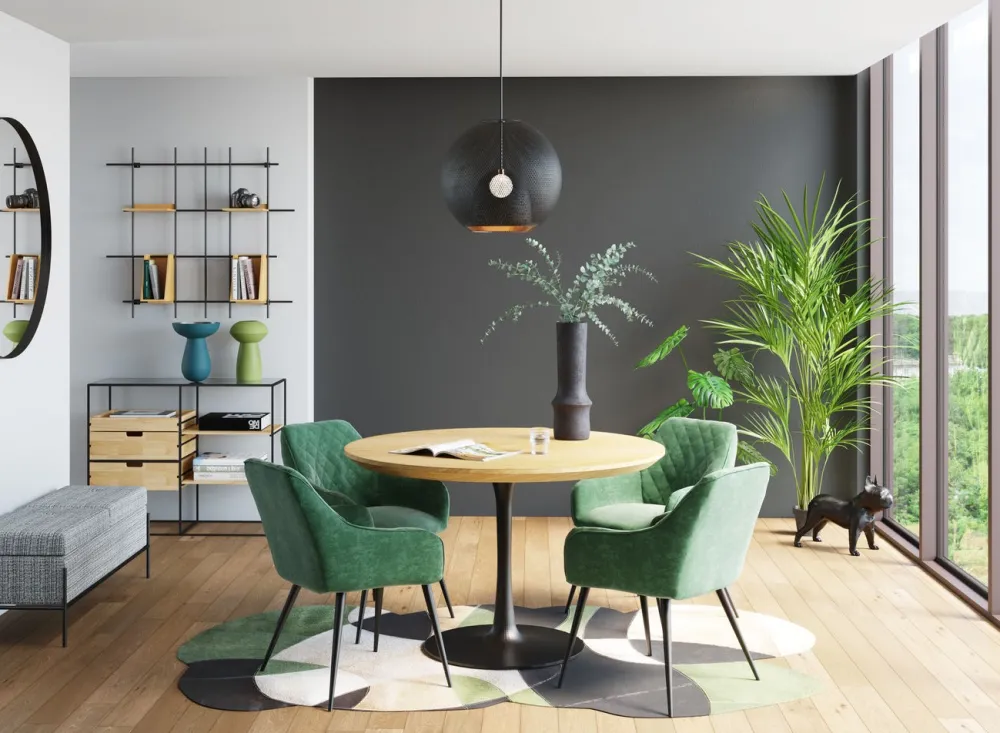 KARE Design Pöydät*Invitation Pyöreä Pöytä Tammi/musta Ø120cm