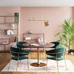 KARE Design Pöydät*Invitation Pöytä - Pähkinä, Messinki Ø120cm