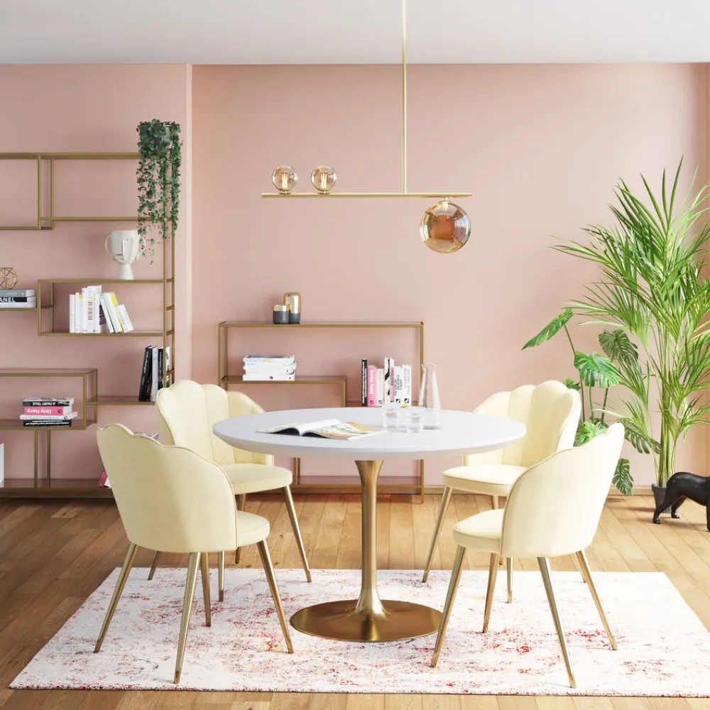 KARE Design Pöydät*Invitation Pöytä - Valkoinen, Messsinki Ø120cm