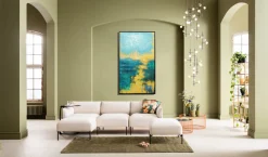 KARE Design Taulut|Olohuone*Jardin Canvastaulu Sininen 125x215 Cm