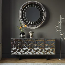 KARE Design Peilit*Jet Seinäpeili, Hopea, Musta Ø119cm