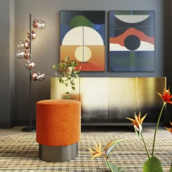 KARE Design Rahit Ja Jakkarat*Jody Rahi, Palli, Oranssi, Kiiltävä Musta Ø35cm